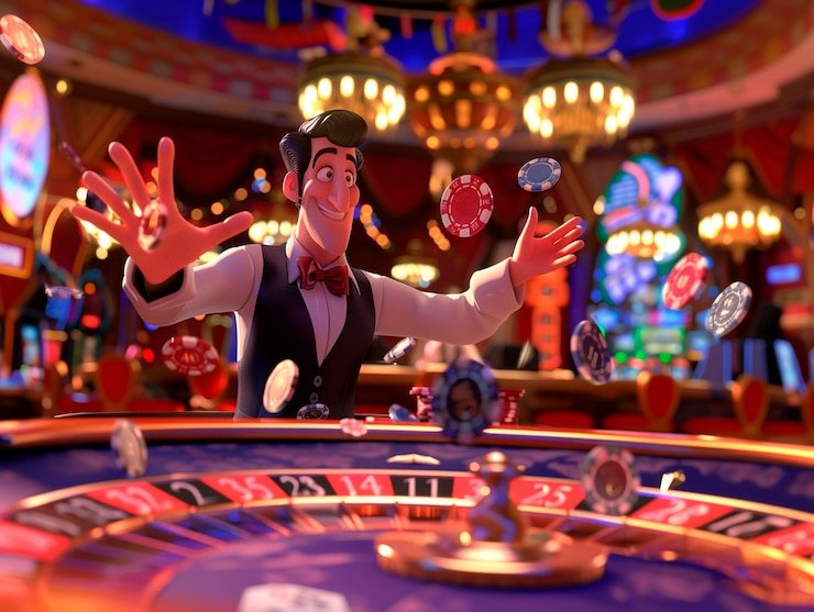 Layar ponsel menunjukan statistik permainan live casino dalam grafis modern dan menarik
